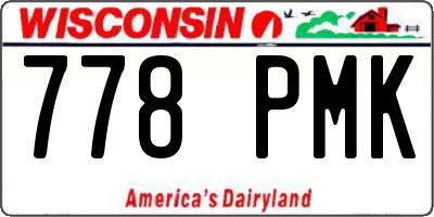 WI license plate 778PMK