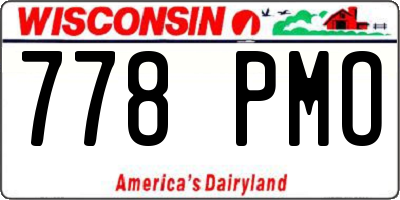 WI license plate 778PMO