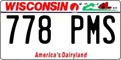 WI license plate 778PMS