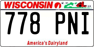 WI license plate 778PNI