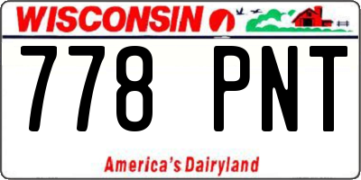 WI license plate 778PNT