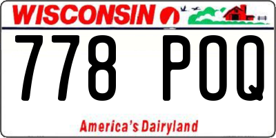WI license plate 778POQ
