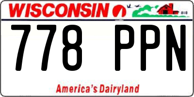 WI license plate 778PPN