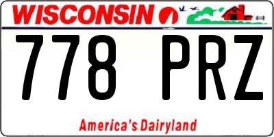 WI license plate 778PRZ