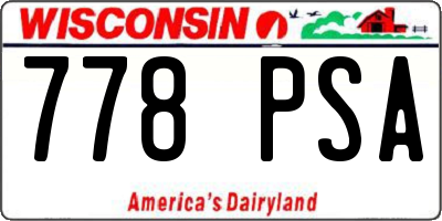 WI license plate 778PSA