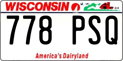 WI license plate 778PSQ