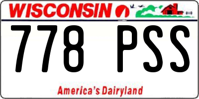 WI license plate 778PSS