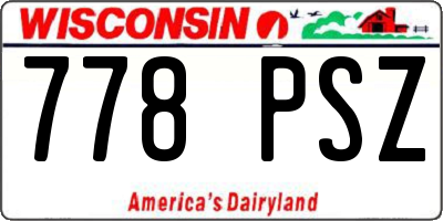 WI license plate 778PSZ