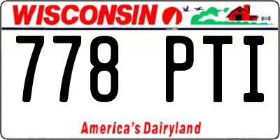 WI license plate 778PTI