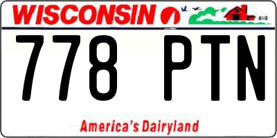WI license plate 778PTN