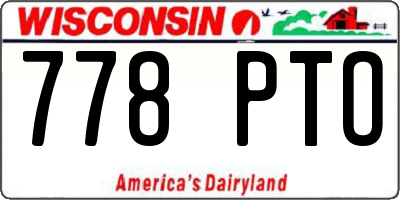 WI license plate 778PTO