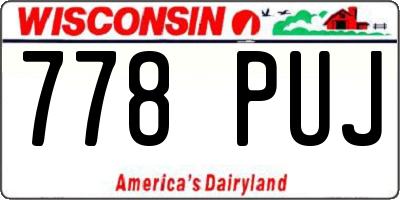 WI license plate 778PUJ