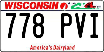 WI license plate 778PVI