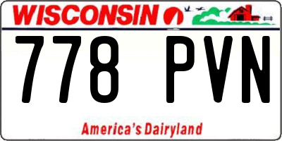 WI license plate 778PVN