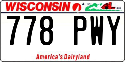 WI license plate 778PWY