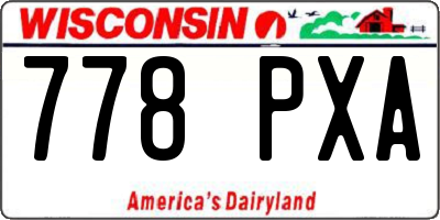 WI license plate 778PXA