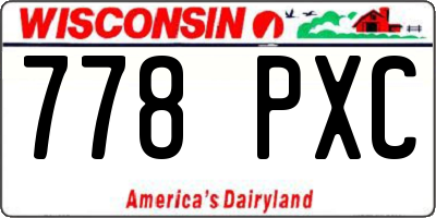 WI license plate 778PXC