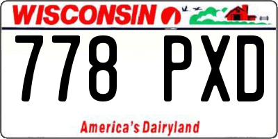 WI license plate 778PXD