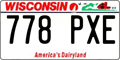 WI license plate 778PXE