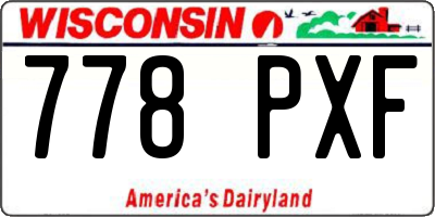 WI license plate 778PXF