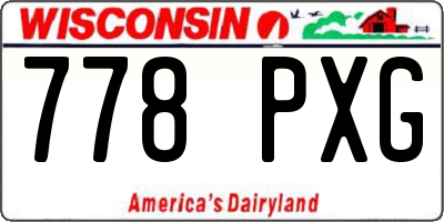 WI license plate 778PXG