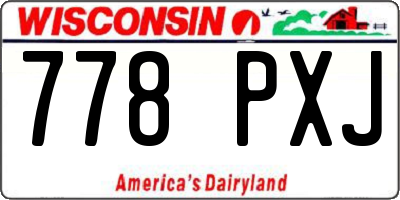 WI license plate 778PXJ