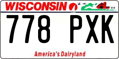 WI license plate 778PXK