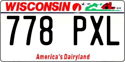WI license plate 778PXL