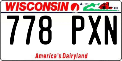 WI license plate 778PXN