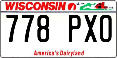 WI license plate 778PXO