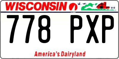 WI license plate 778PXP