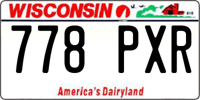 WI license plate 778PXR