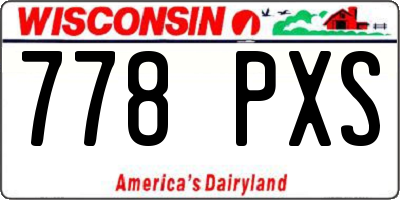 WI license plate 778PXS