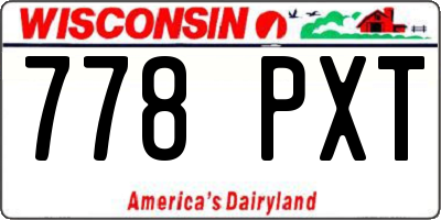 WI license plate 778PXT