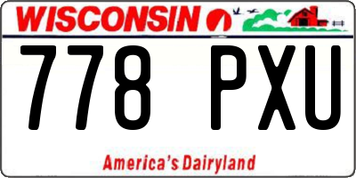 WI license plate 778PXU