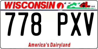 WI license plate 778PXV