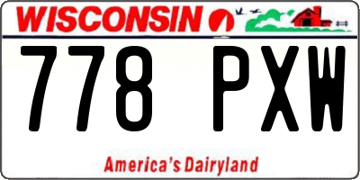 WI license plate 778PXW
