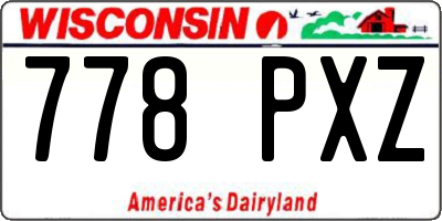 WI license plate 778PXZ
