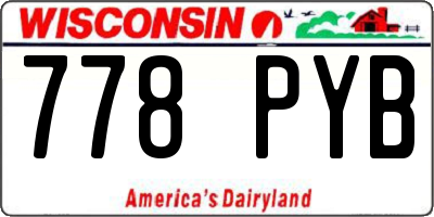 WI license plate 778PYB