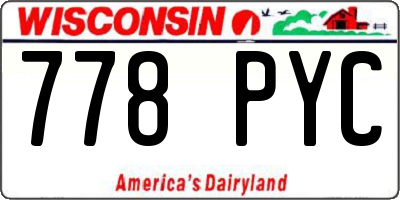 WI license plate 778PYC