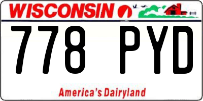 WI license plate 778PYD