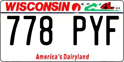 WI license plate 778PYF
