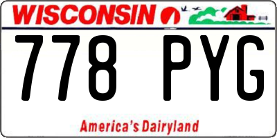 WI license plate 778PYG