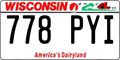 WI license plate 778PYI