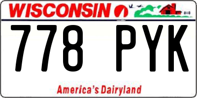 WI license plate 778PYK