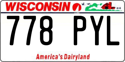WI license plate 778PYL