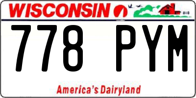 WI license plate 778PYM