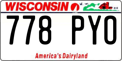 WI license plate 778PYO