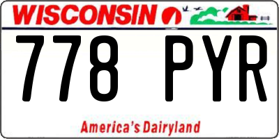 WI license plate 778PYR