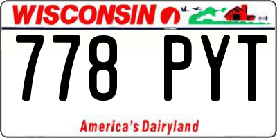 WI license plate 778PYT